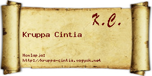 Kruppa Cintia névjegykártya